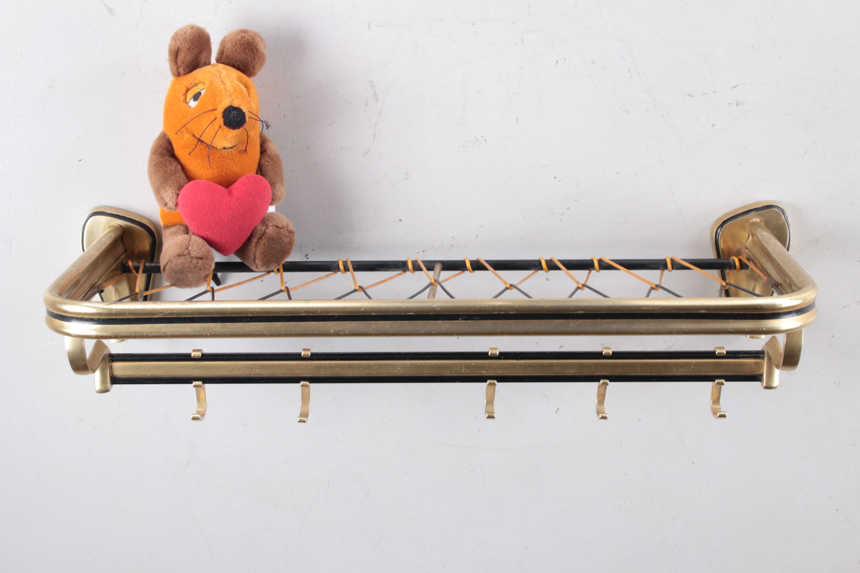 Wall coat rack Hollywood Regency style 1960s