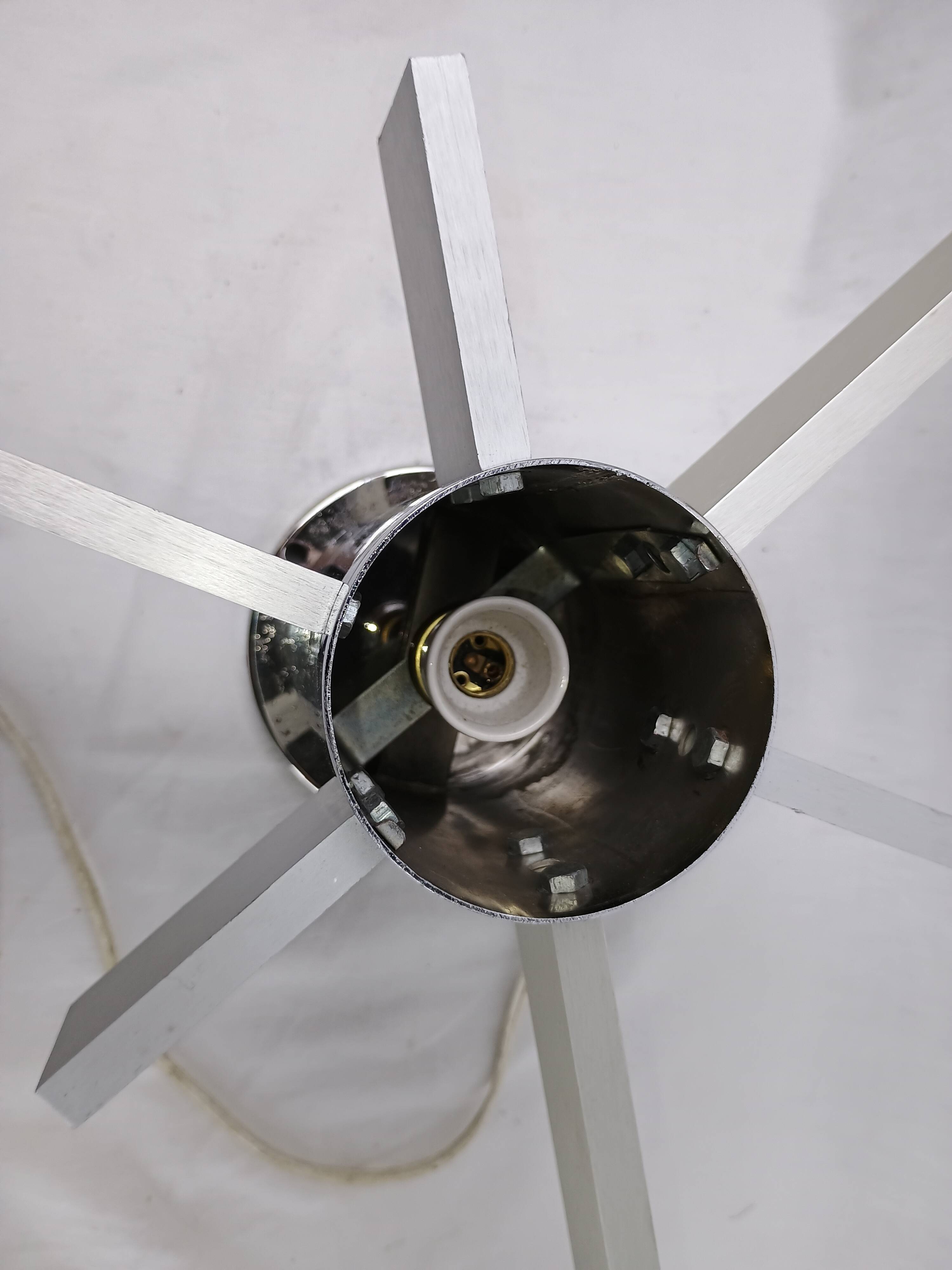 Pair of vintage Italian chrome and glass wall lights, 1960s Sciolari.