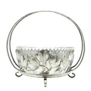 Sugar bowl, postmodernism, silver-plated brass, HEFRA, Poland, 1970s