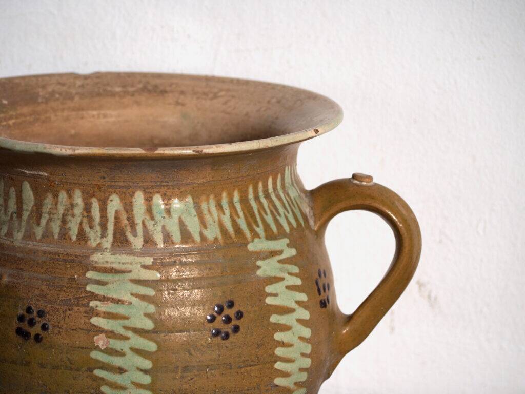 Old glazed ceramic pot – Central Europe, around 1930