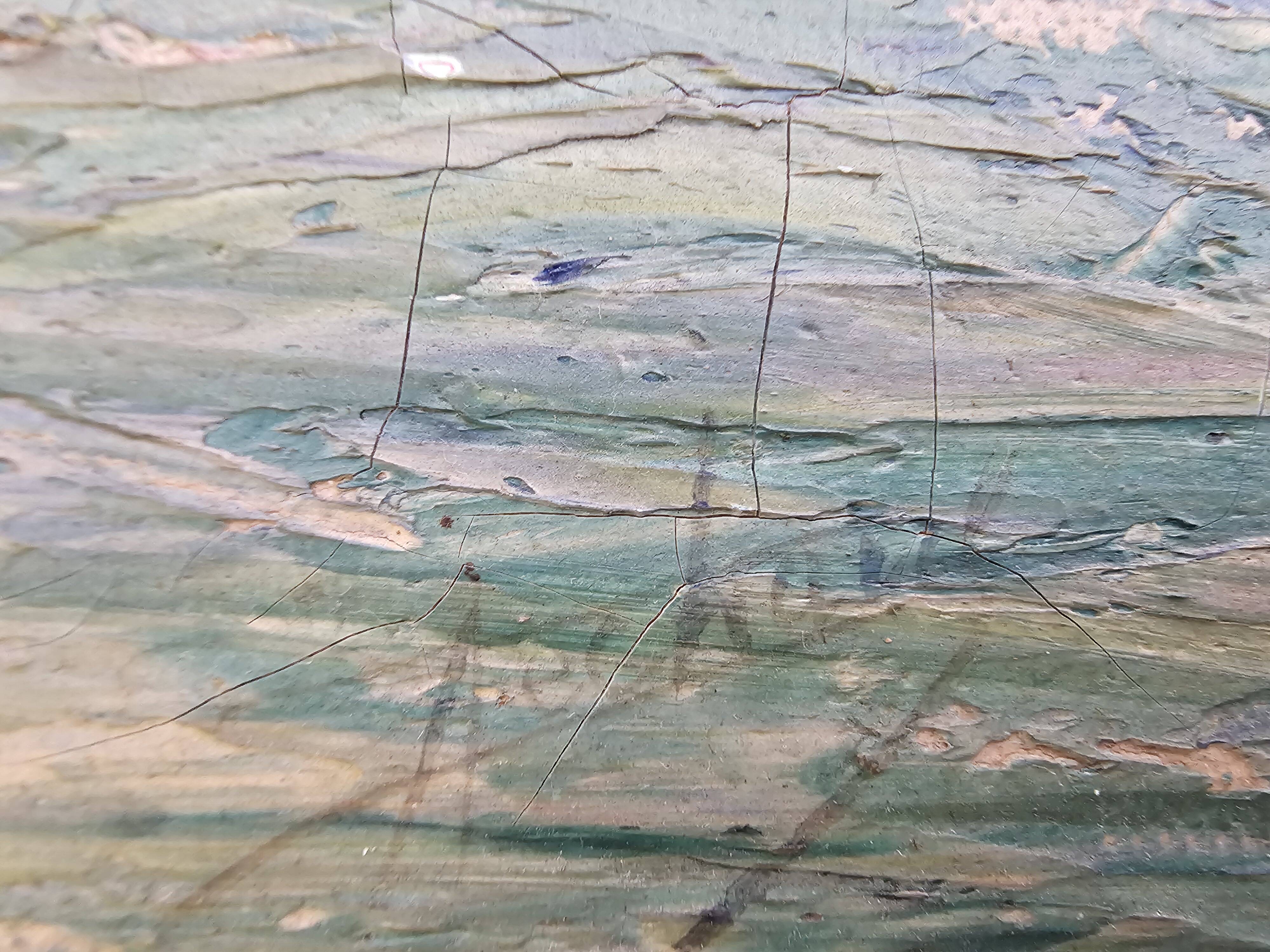 Oil on Canvas Marine Port of Martigues Signed (to be identified) Accid