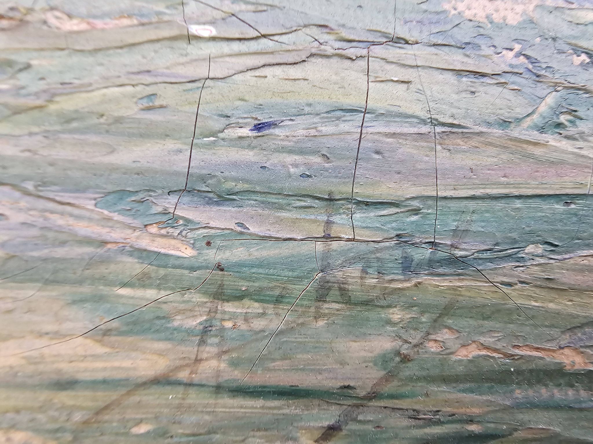 Oil on Canvas Marine Port of Martigues Signed (to be identified) Accid