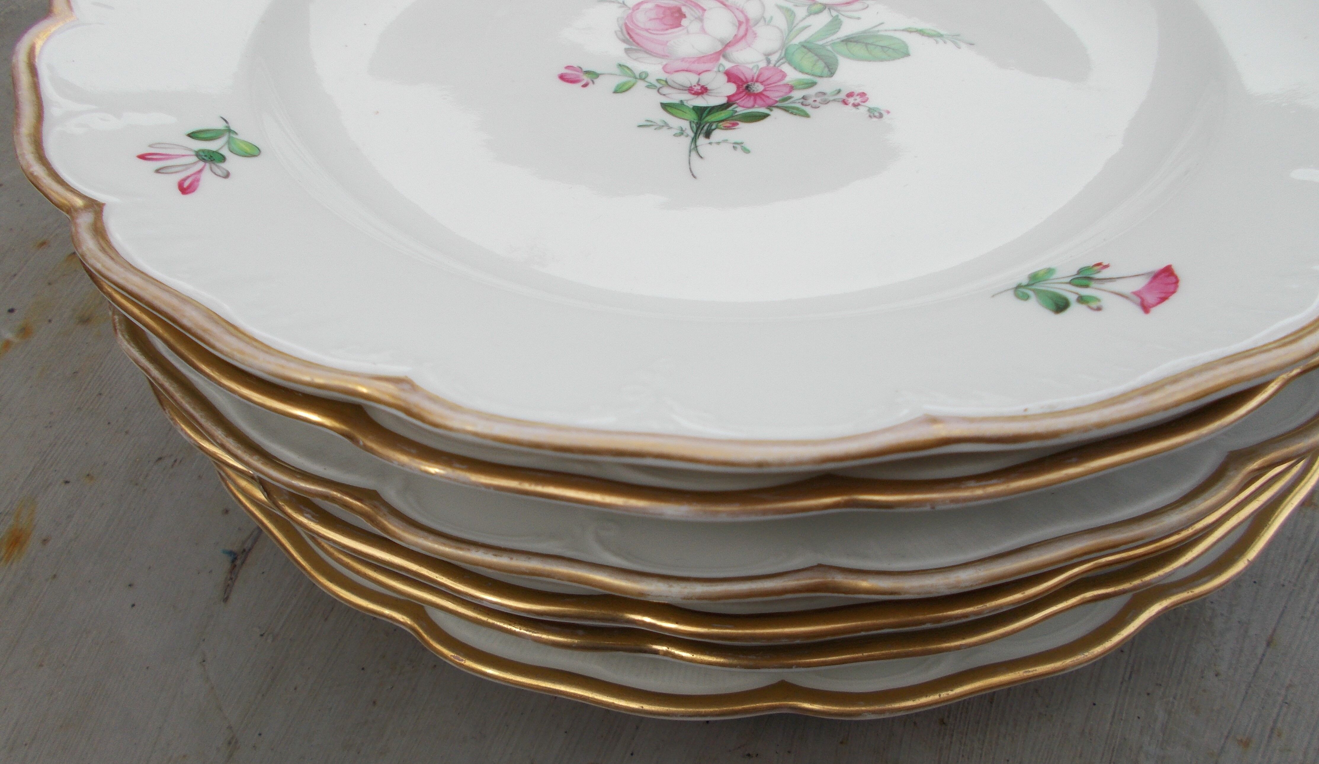 6 flat plates antique porcelain KPM Berlin