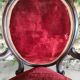 Fauteuil Louis XV en acajou et velours rouge