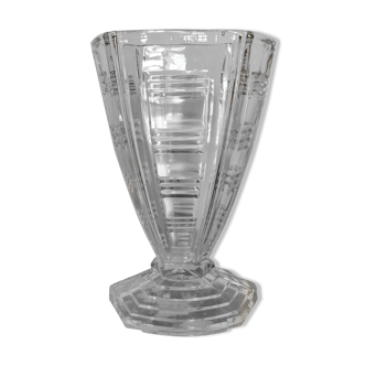 Art Deco vase in transparent glass