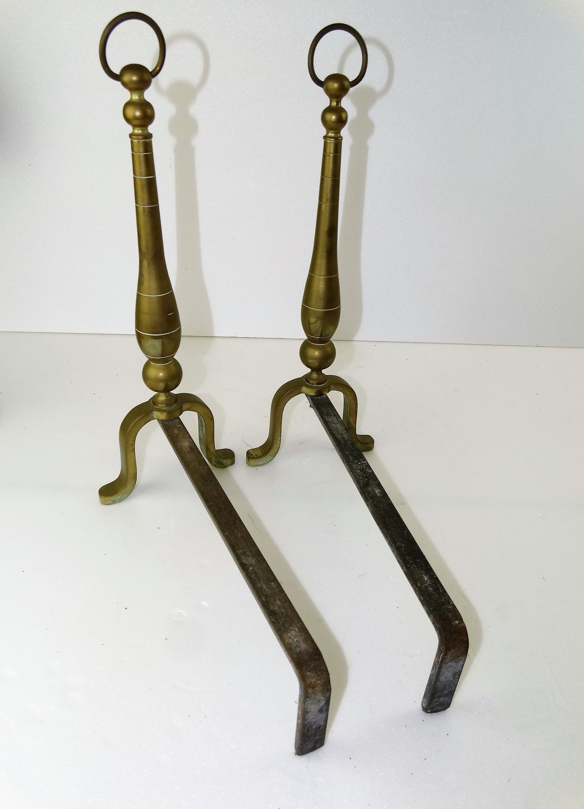 Century brass chenet 19th