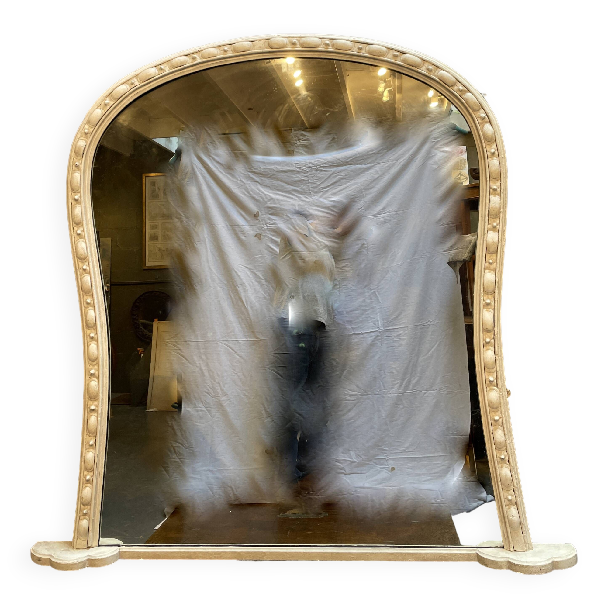 Large C19th Painted Overmantle Mirror