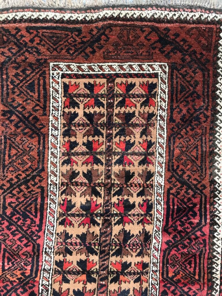 Tapis ancien Turkmen afghan Belutch laine 162x90 cm