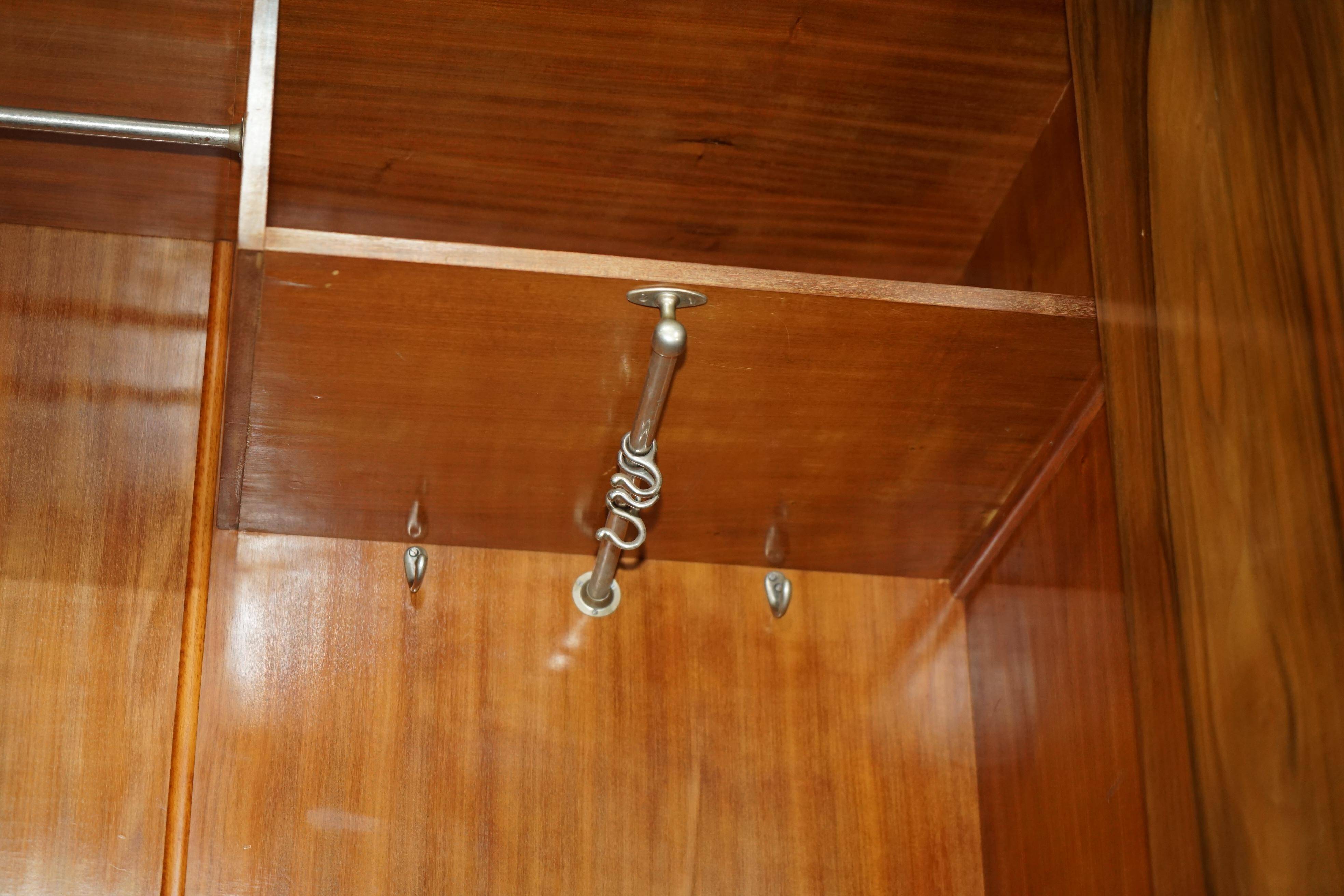 Double Art Deco wardrobe in satin walnut circa 1930