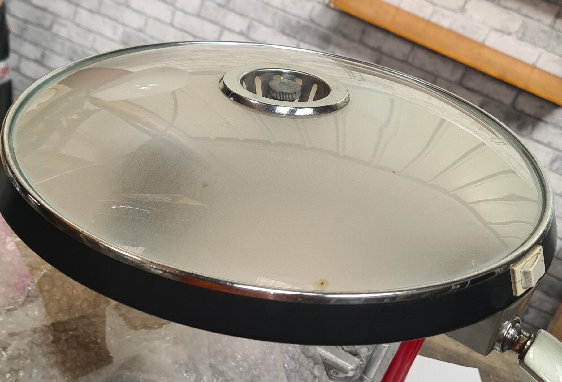 Lamp Boomerang desk made black and gray ,Fase