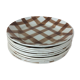 10 ceramic "nappe" plates from the Moulin des Loups, brown
