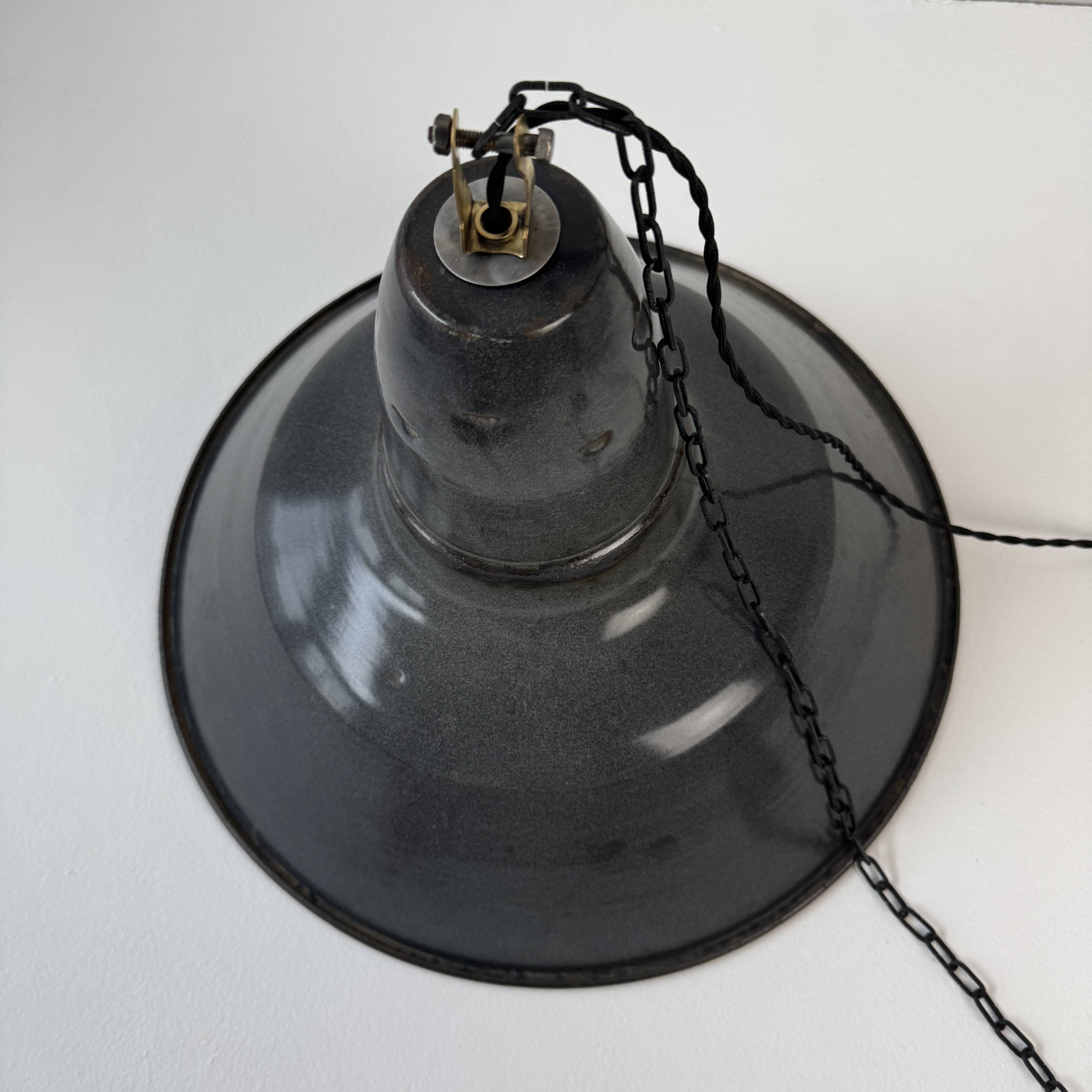 Old industrial pendant light 44 cm