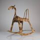 Children's rocking horse made of bamboo and rattan 1960s