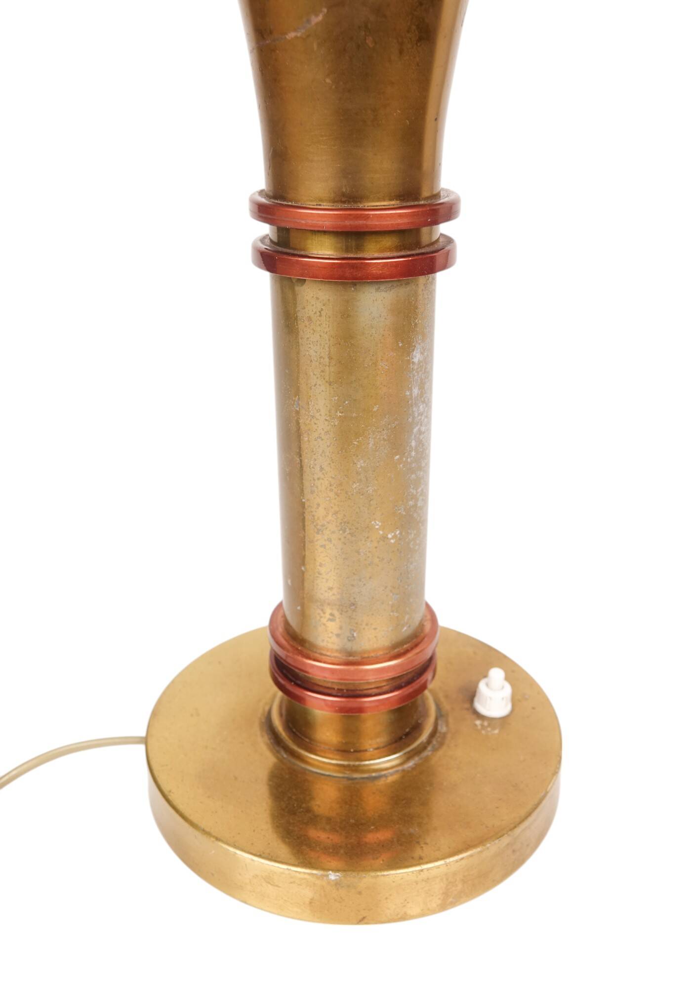 Paquebot lamp in copper and gold metal, Art Deco period