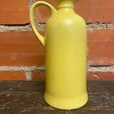Old Yellow Glazed Ceramic Pitcher Vintage Kitchen #D427
