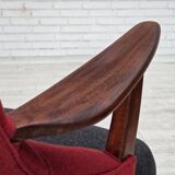1960s, Danish designed armchair, reupholstered, furniture wool.