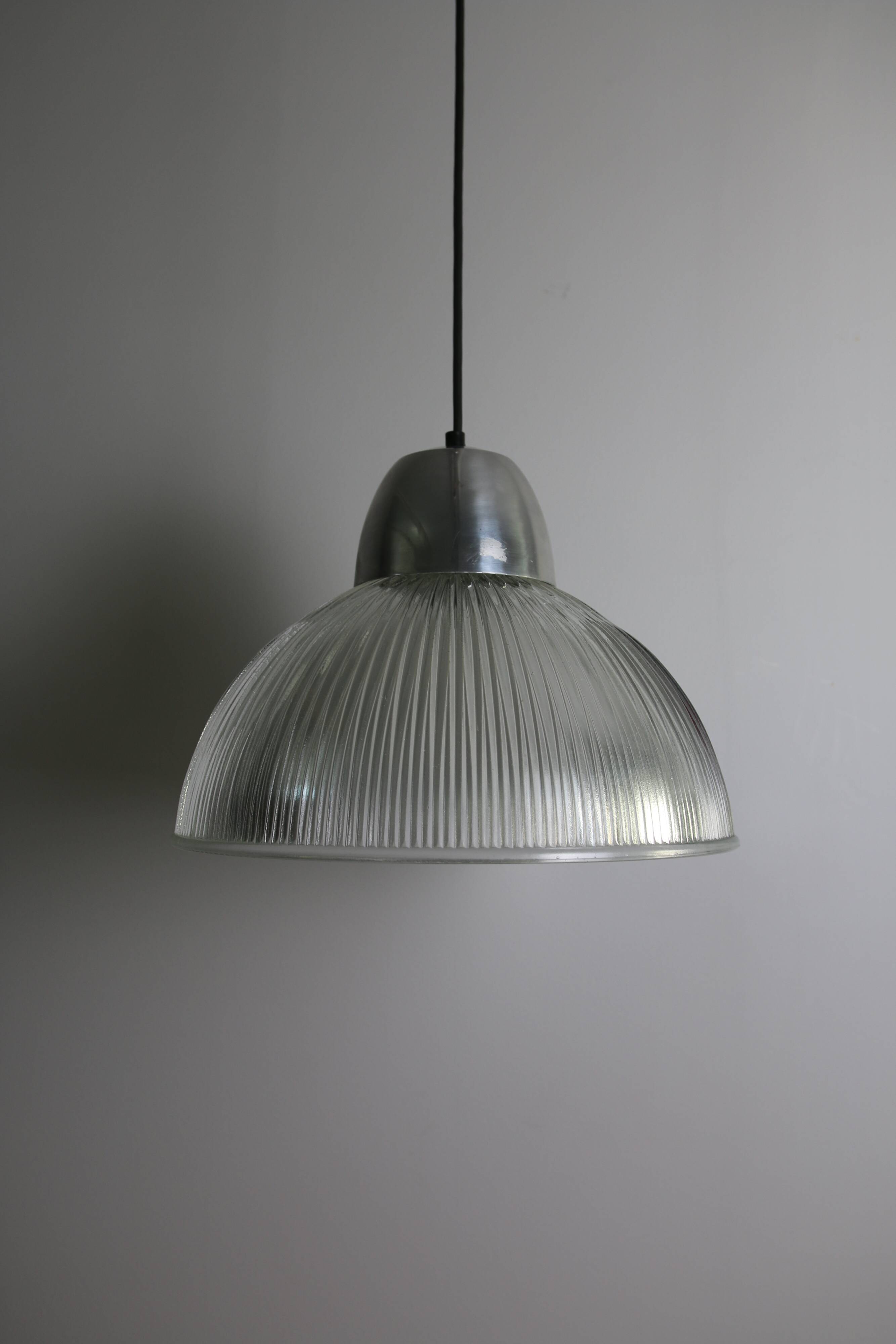 Vintage prismatic glass pendant light