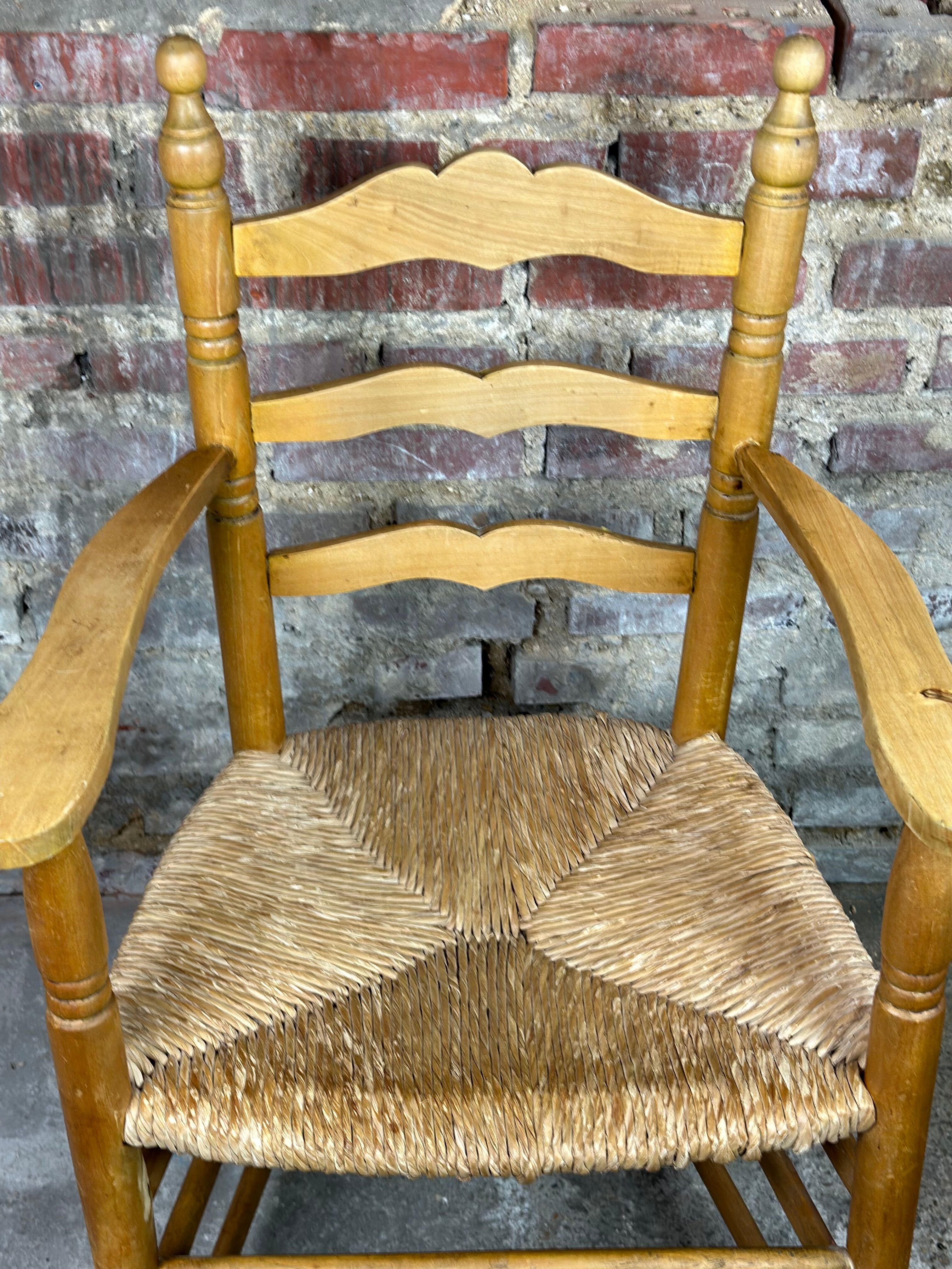 Paillé armchair in natural wood 1980