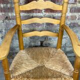 Paillé armchair in natural wood 1980