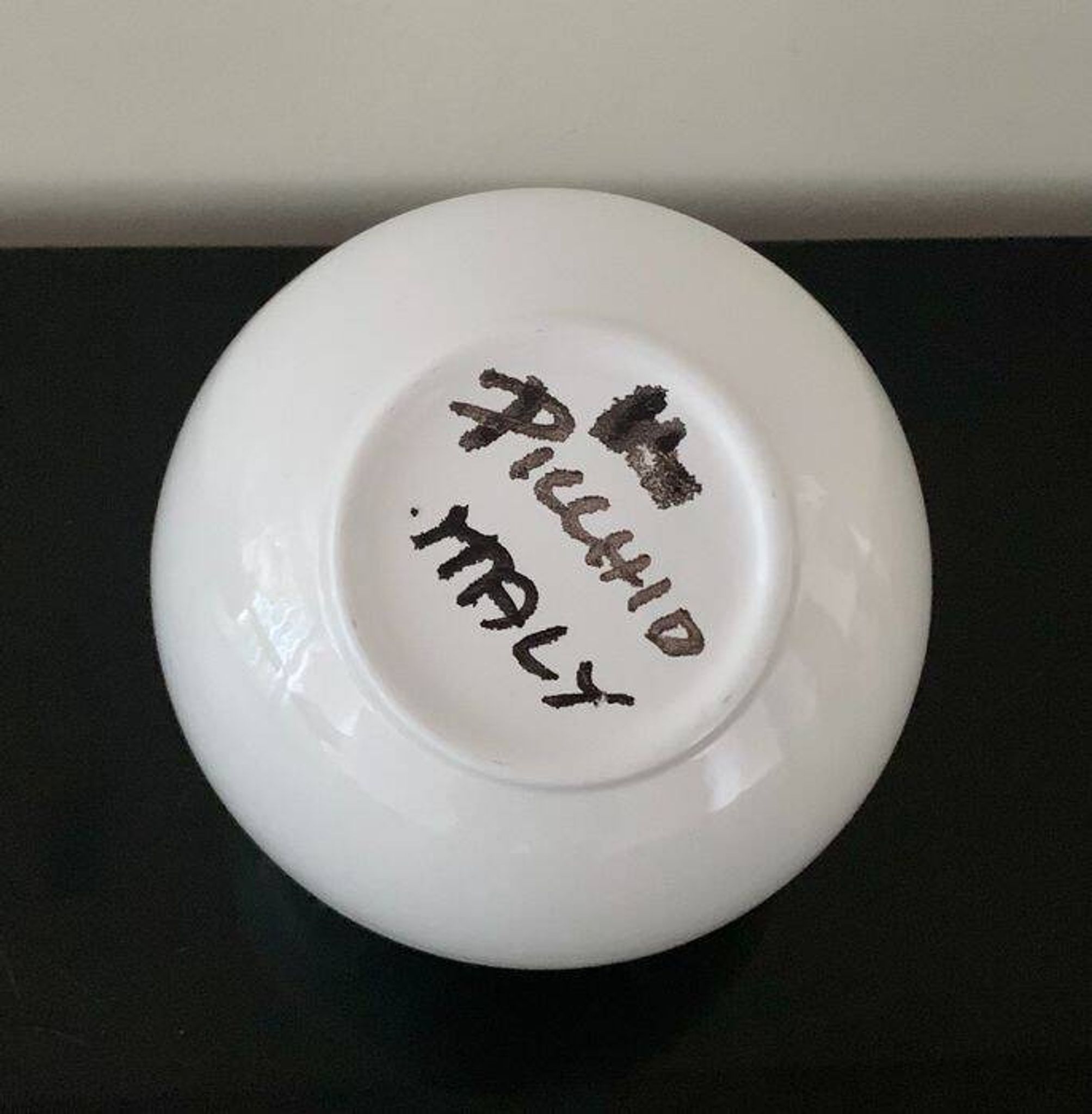 Spherical Vase • Bowling • Vitreous Porcelain • Enzo Bioli • Il Picchio • 1970