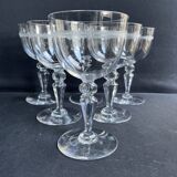 6 verres à eau en cristal léger soufflé, taillé et guilloché
