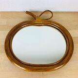 Vintage rattan apple mirror 33x34cm
