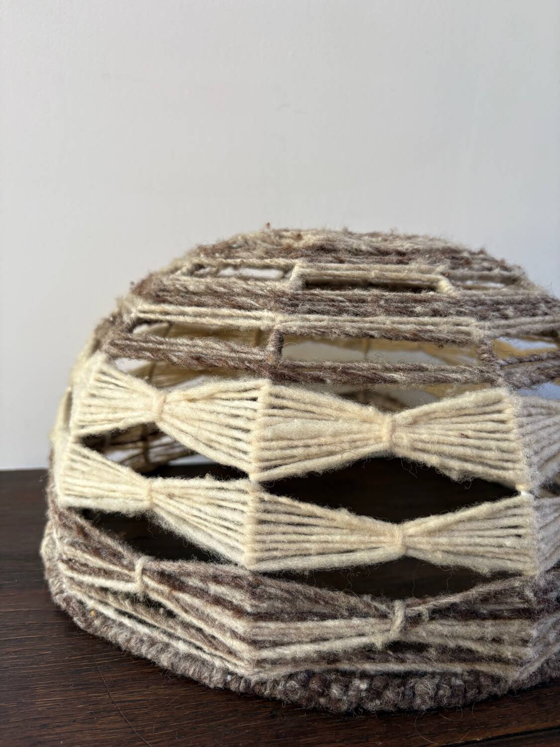 Vintage 70s wool ceiling lamp shade