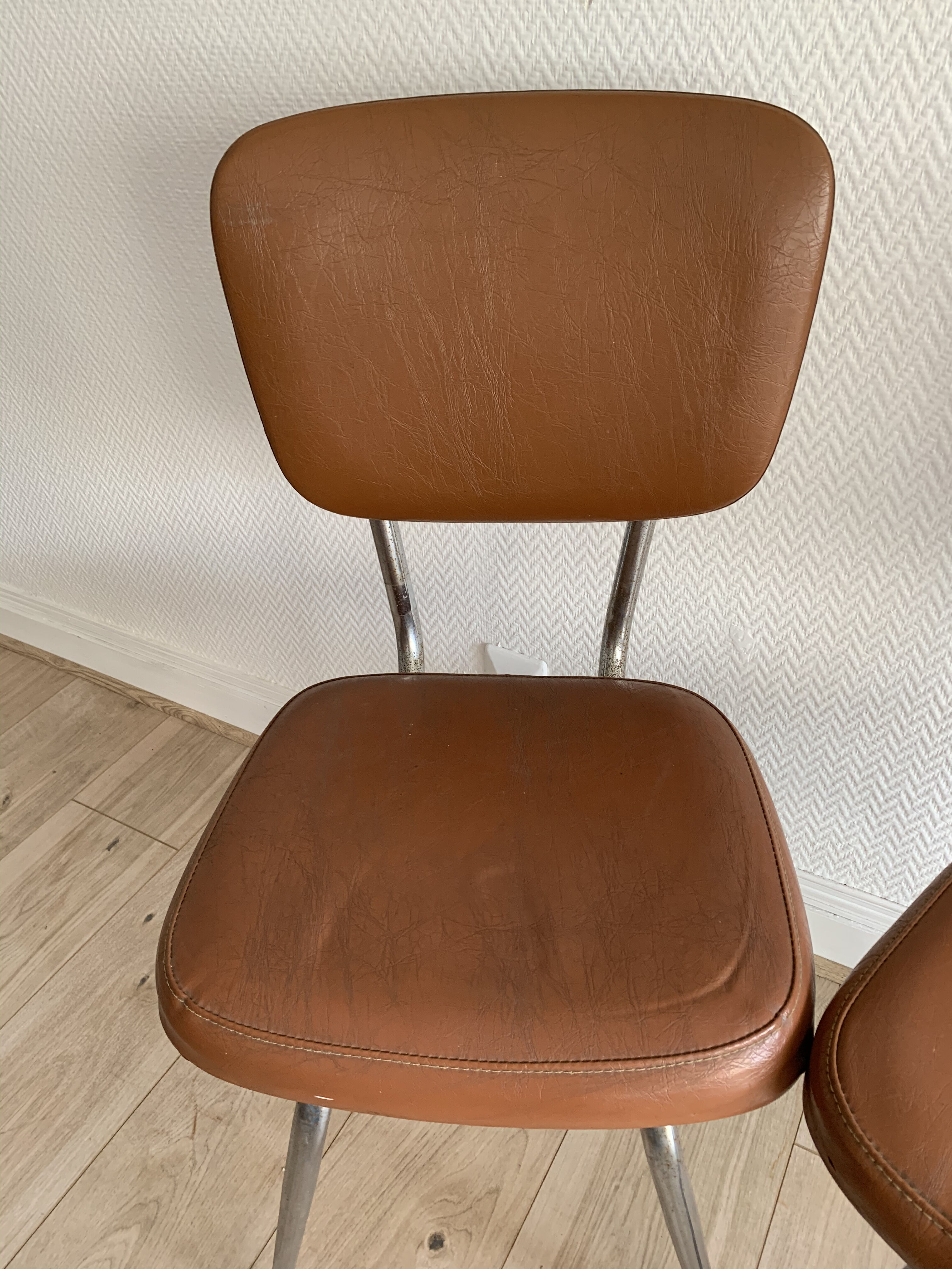 Pair of vintage skai chairs
