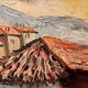 Oil painting on canvas Chapel Antonaves Hautes Alpes signed Bertrand
