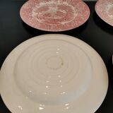 Lot de 6 assiettes plates anciennes décor English