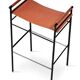 6 tabourets de bar contemporains en cuir tabac naturel