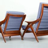 Set of blue/grey armchairs from De Ster Gelderland, 1960s