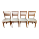 Lot de 4 chaises blanches scandinaves an50 vintage