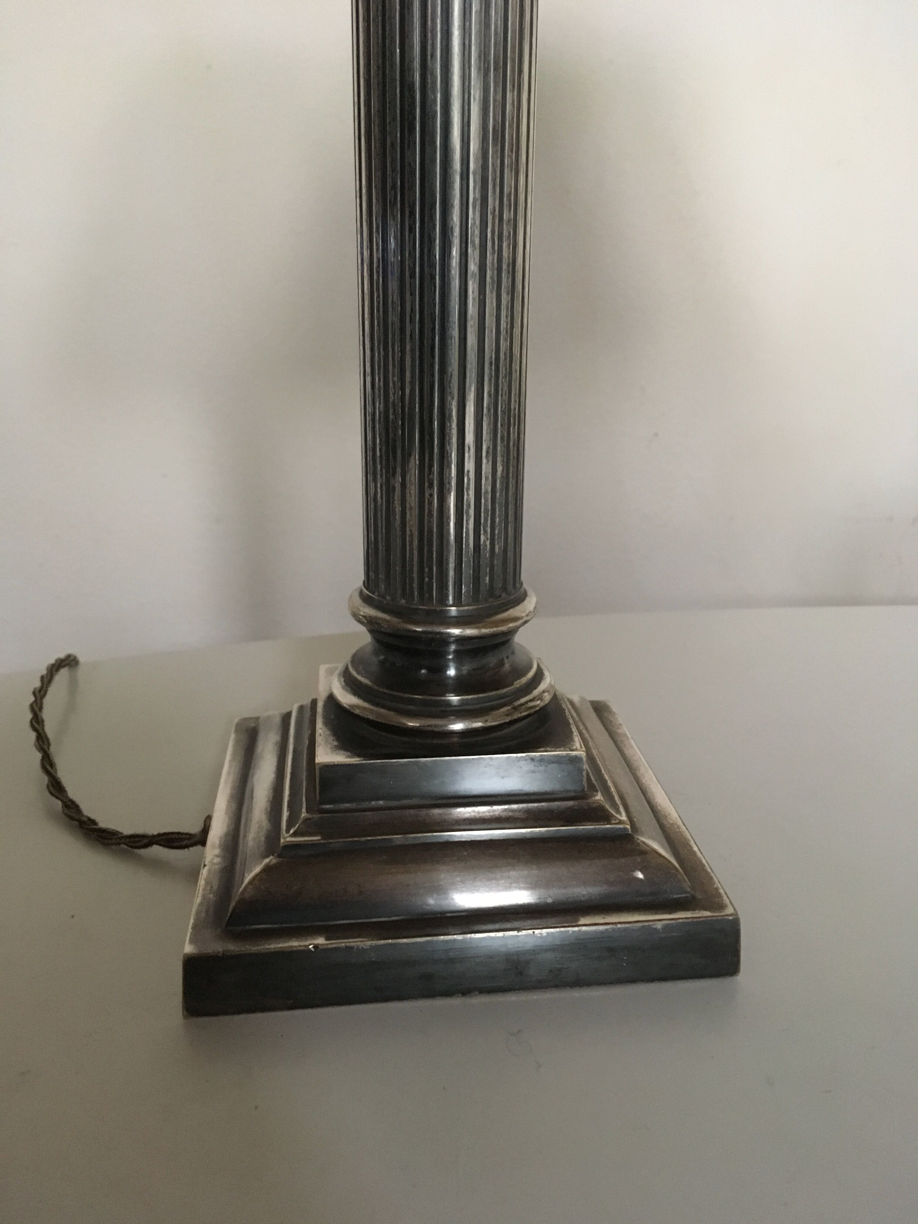 lamp column neoclassical greek revival in bronze silver years 60s