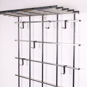 Vintage chrome color aluminum wall coat rack 1950s