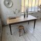 Table de ferme noyer pieds fuseaux 1950