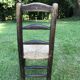 Pair of oak and straw chairs, 19th century period.