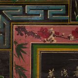 Ancienne malle orientale avec peintures de fleurs de lotus (c.1900)