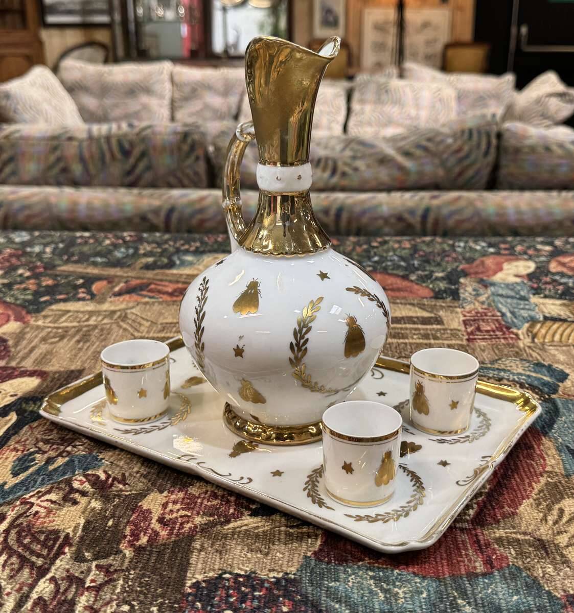 Empire style liqueur service, fly decoration