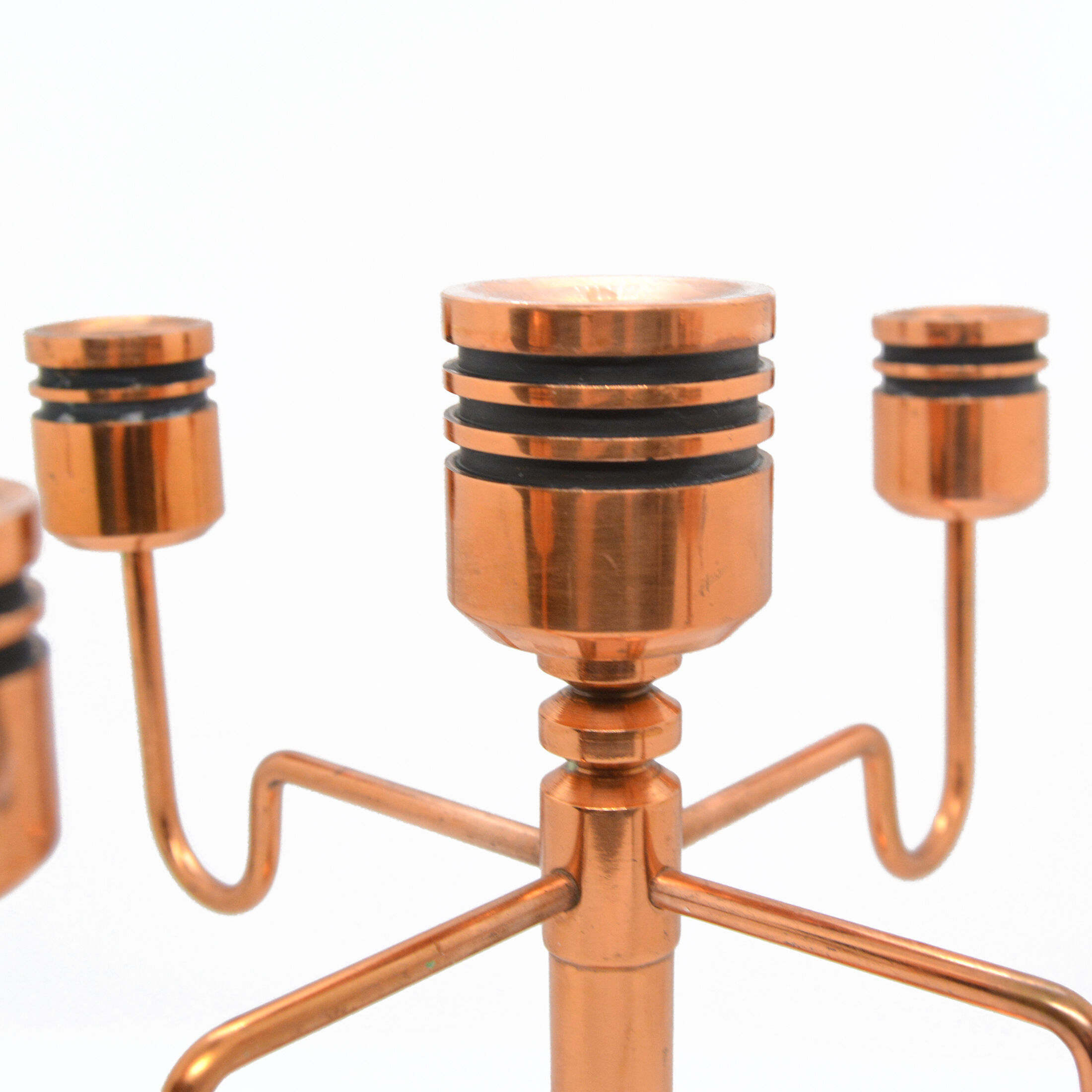 Copper five-arm candlestick Denmark 1960s