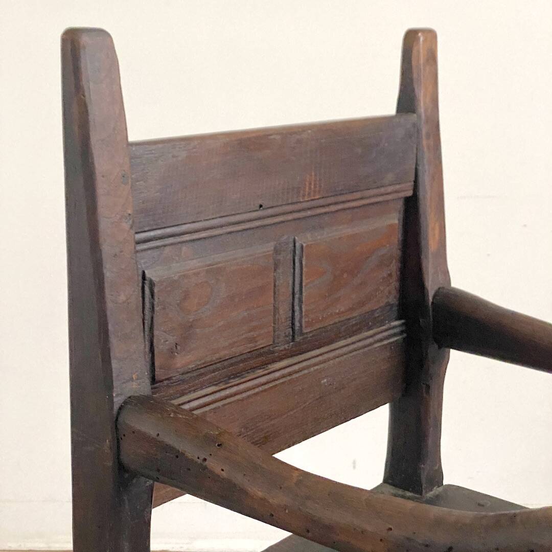 18th century solid oak chest armchair