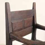 Fauteuil d’âtre formant coffre en chêne massif XVIIIème siècle