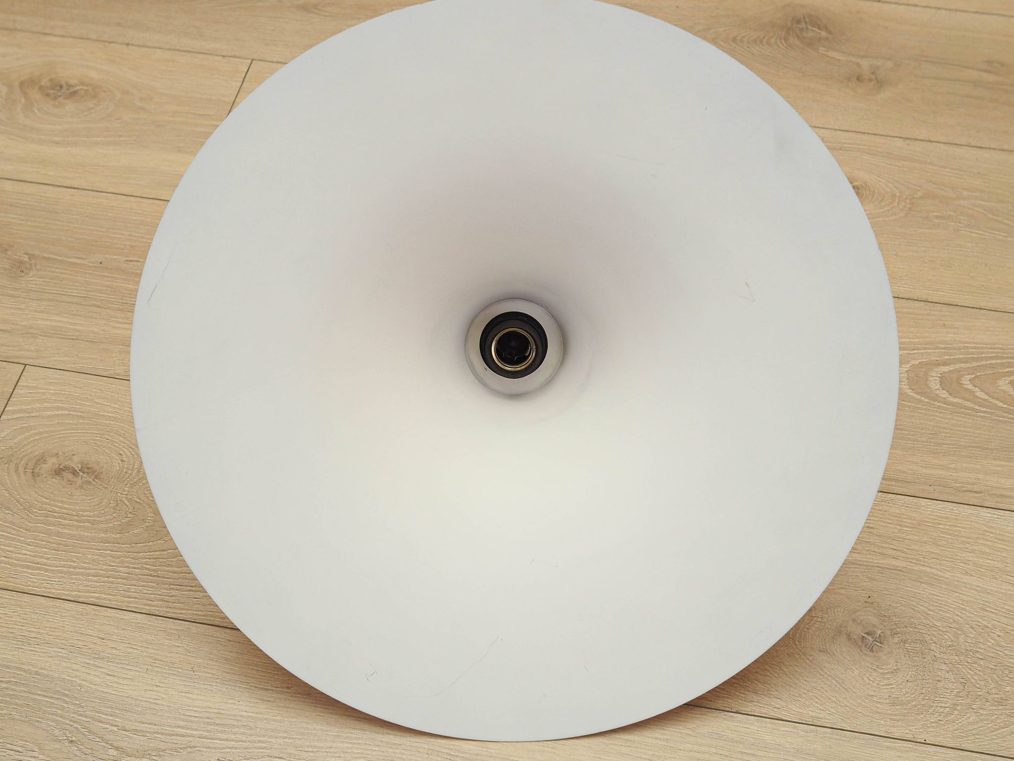 Danish pendant lamp 1960s with orange metal shade