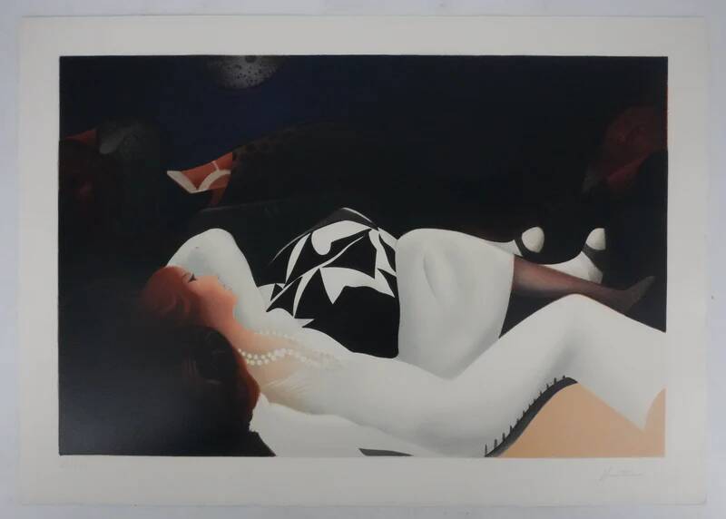 Arnaud D’HAUTERIVES: The Nap in a White Dress, original signed lithograph