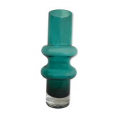 Vase tube green tinted glass