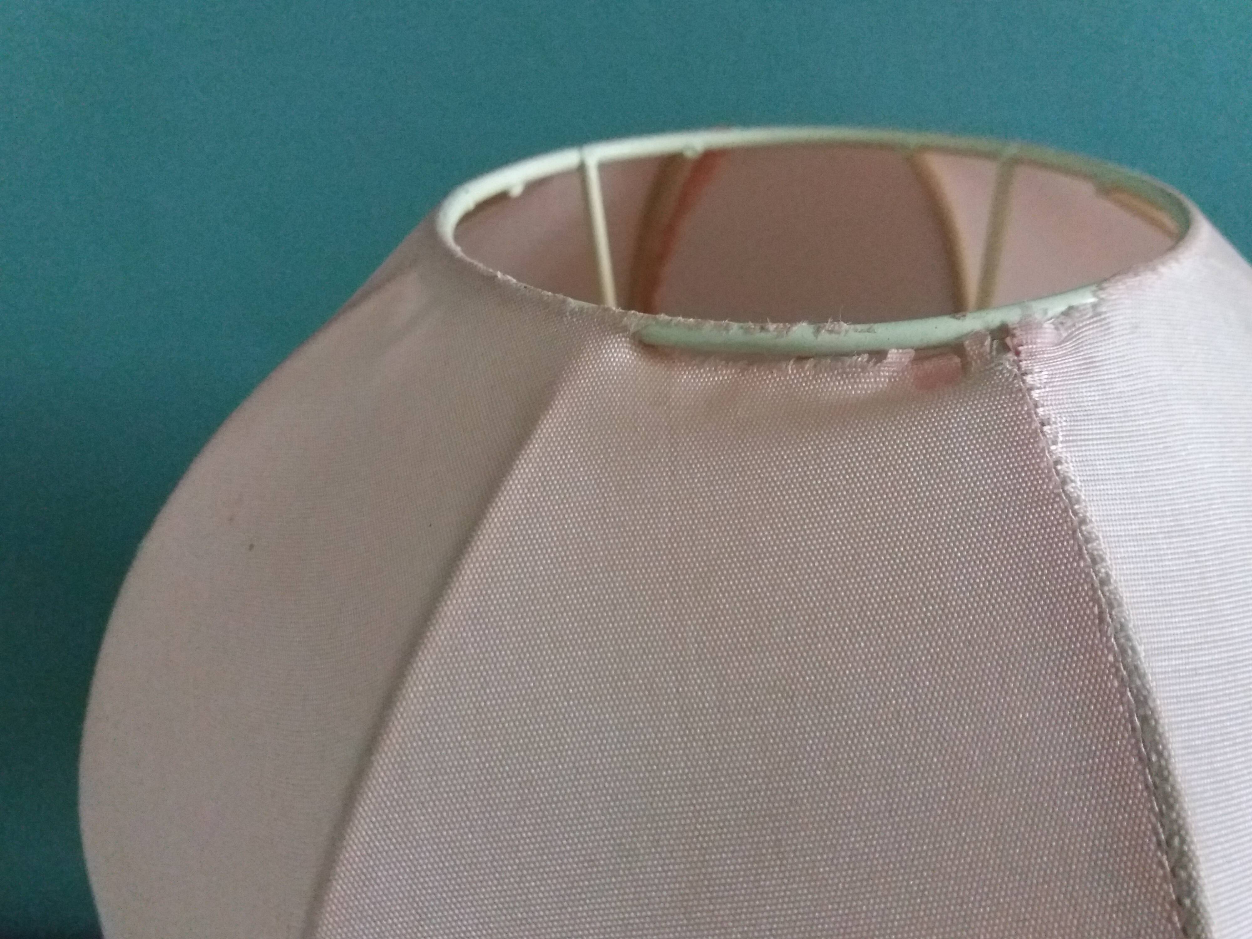 Turned wood bedside lamp with fabric lampshade