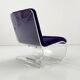 Fauteuil Space Age en plexiglas avec coussin mauve, 1970