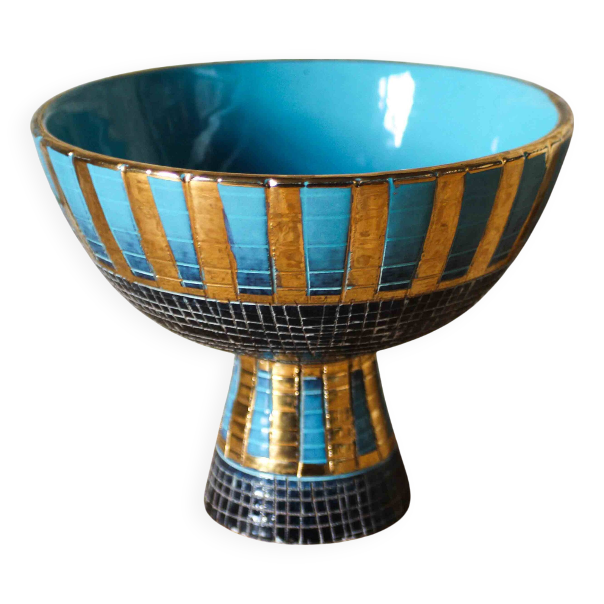 Seta Series footed bowl by Aldo Londi for Bitossi