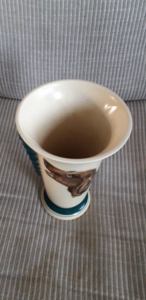 Vase vintage art-déco en céramique de Longwy