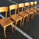 Set of 6 Baumann light beech bistro chairs model N°24